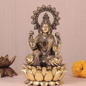 Brass Superfine Lakshmi Idol - 8" Height